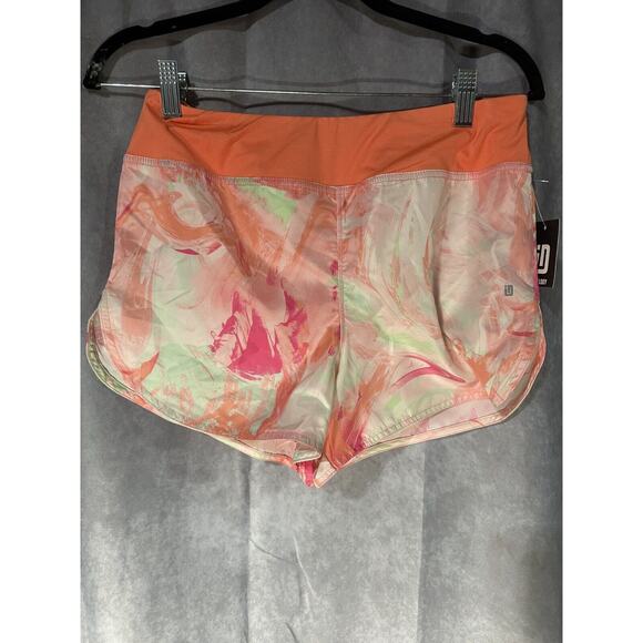 ID Ideology Scratched Paint Elastic-Waist Shorts Big Girls XL Pink Shock Pull On - Picture 1 of 2